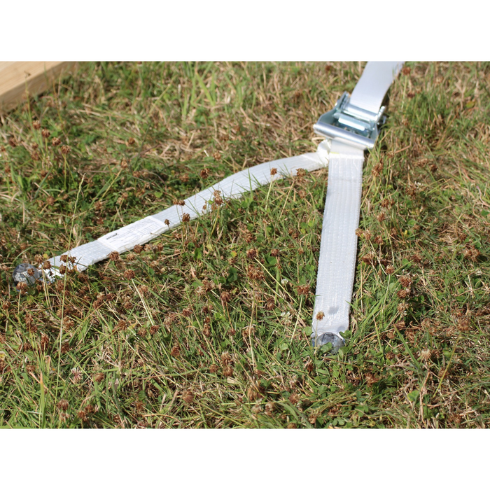 Tension strap with ratchet - Double anchoring (Y-form) - 450 cm - White