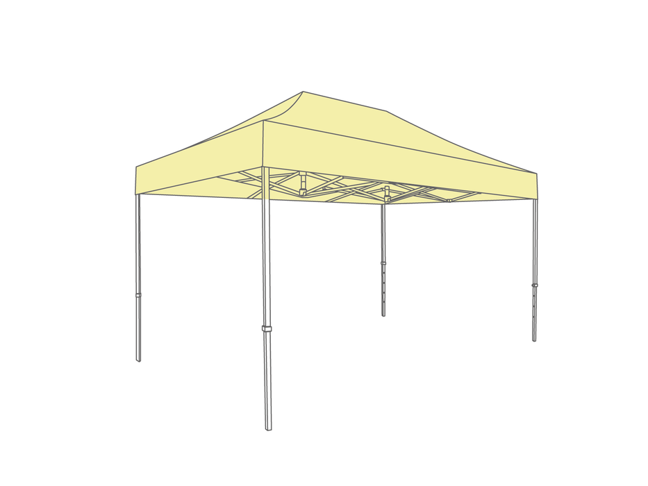 Juego básico de estructura de acero de tienda plegable Flexxum - con techo de poliéster