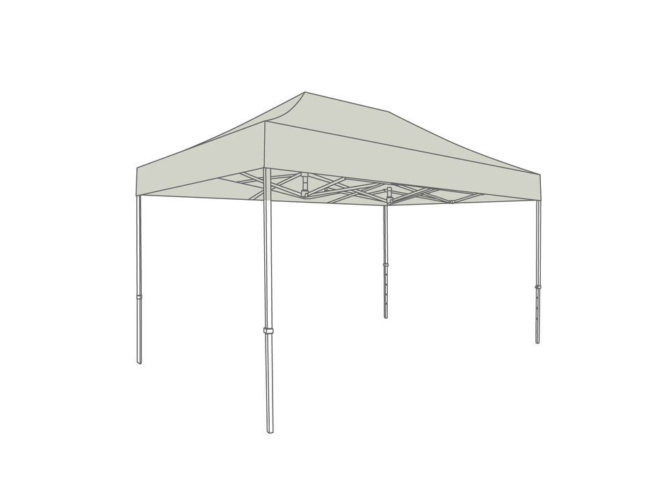 Juego básico de estructura de acero de tienda plegable Flexxum - con techo de poliéster