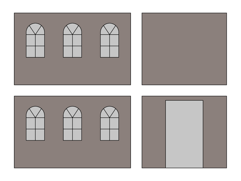 Flexxum Sidewall set with carry bag - arched windows