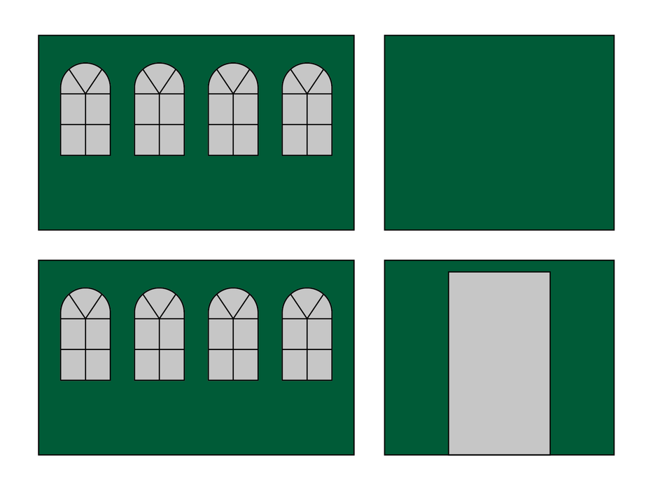 Set de paredes laterales Flexxum con bolsa de transporte - ventanas arqueadas