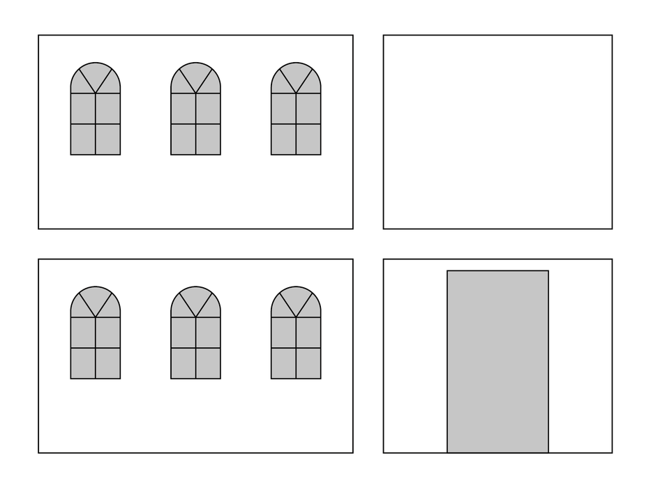 Flexxum Sidewall set with carry bag - arched windows