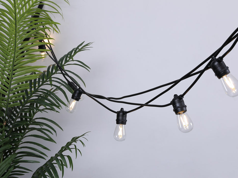 Guirnalda de luces para exterior Vintage Føro - Set 10 metros 10 bombillas LED - Blanco cálido