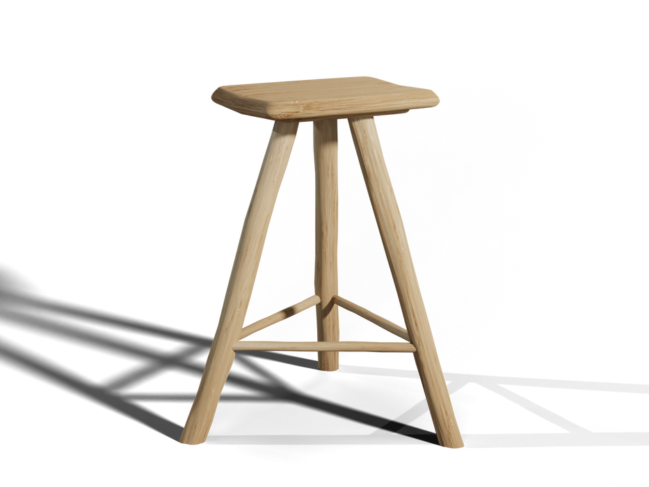 High bar stool - wood