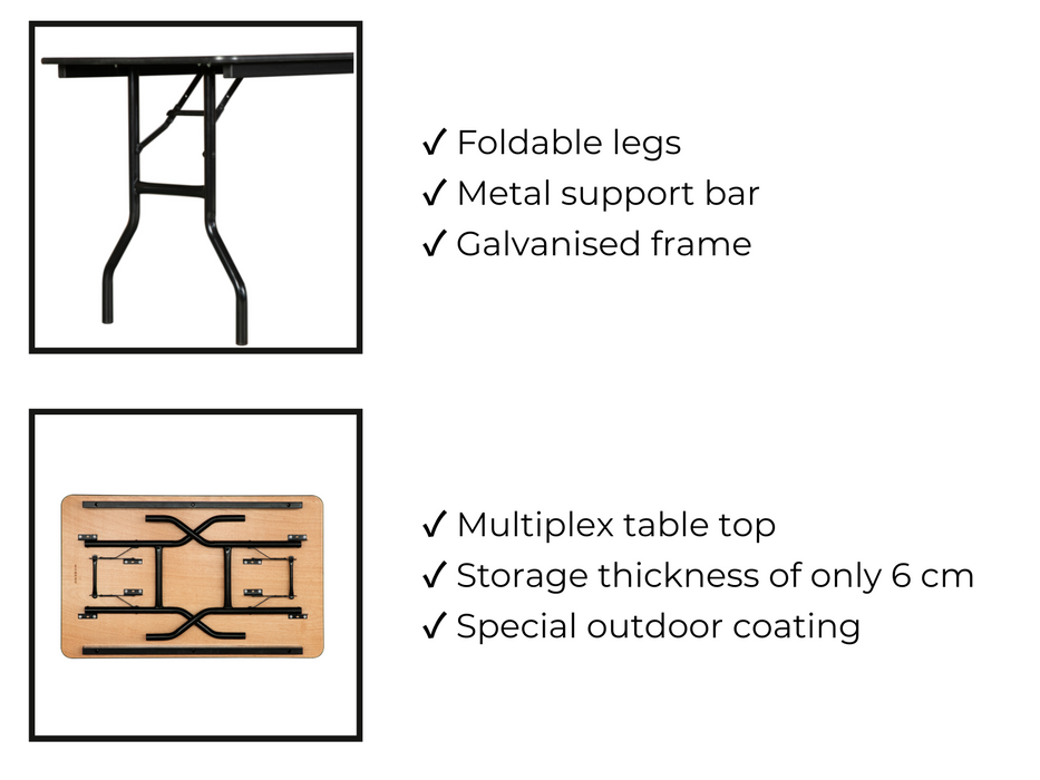 Mobeno buffet table PRO - rectangular 122 x 76 cm - type Siena