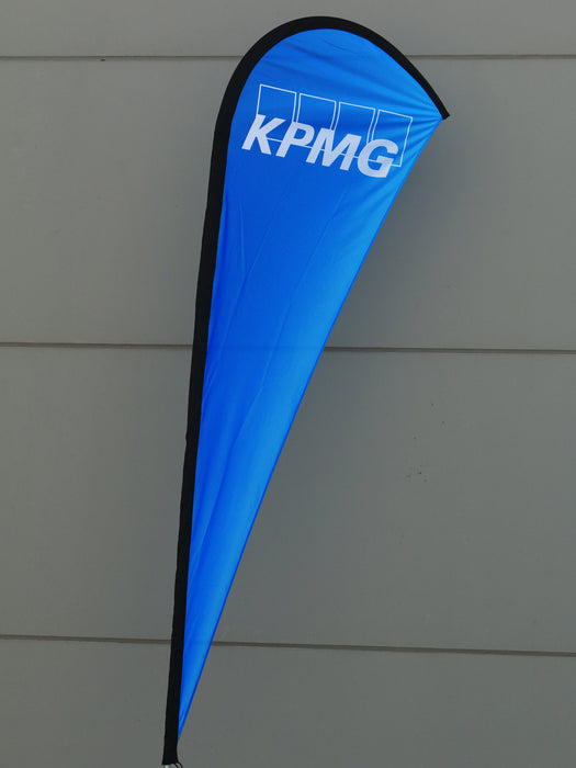 Bandera personalizable en forma de lágrima - Una cara con asta y bolsa de transporte - Mediana