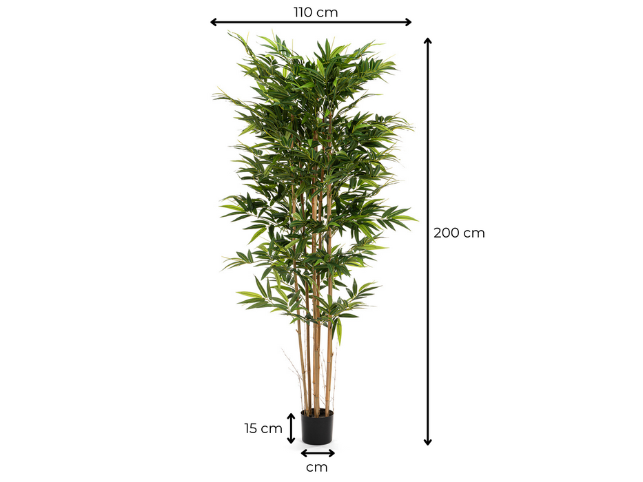 Foretti - Árbol de Bambú Grande - Planta artificial - 200cm