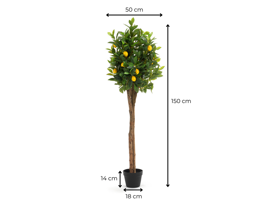 Foretti Lemon Tree - Artificial Plant - 150 cm