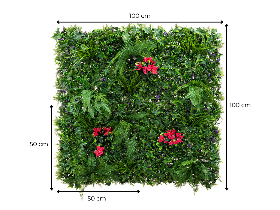 Foretti artificial plant wall Exotica - 100 x 100 cm