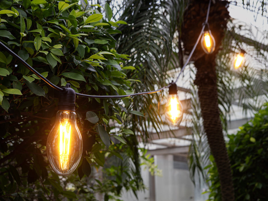 Føro Papaya guirnalda de luces blanco extra cálido - Set de 10 metros con 10 bombillas led de 125 mm 