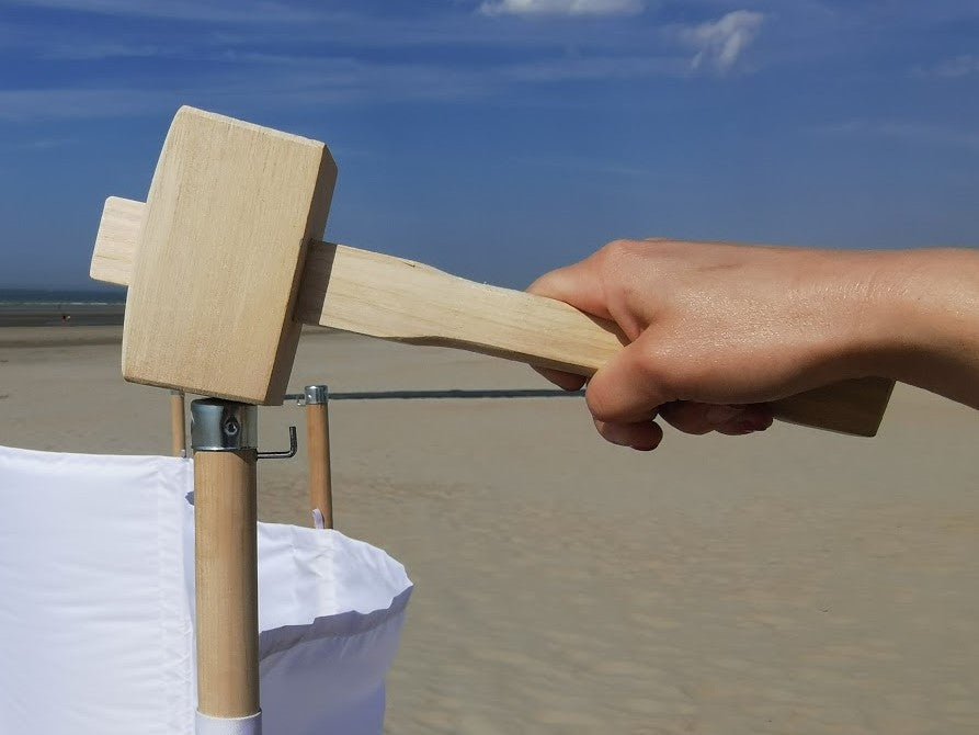 Wooden hammer for beach canvas