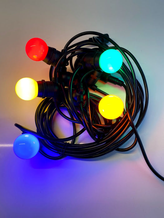 Guirnalda de luces de exterior Føro de colores - Set 10 metros y 10 bombillas LED - Color